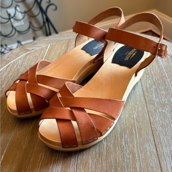 Swedish Hasbeens Magdalena Leather Clog Sandals 37 - Picture 2 of 7
